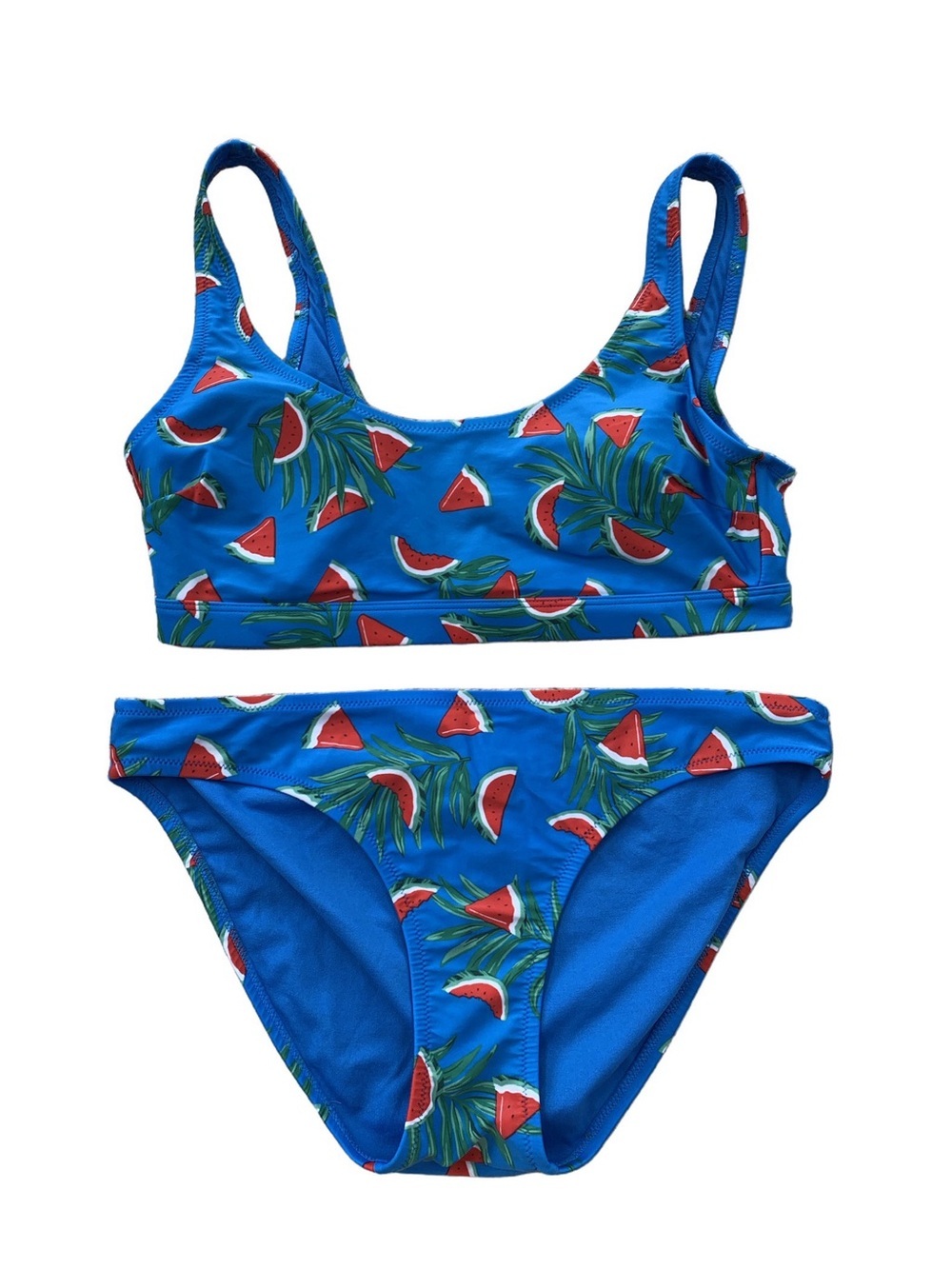 Old Navy Women’s Size Large Blue Watermelon Print Two Piece Bikini Swimsuit